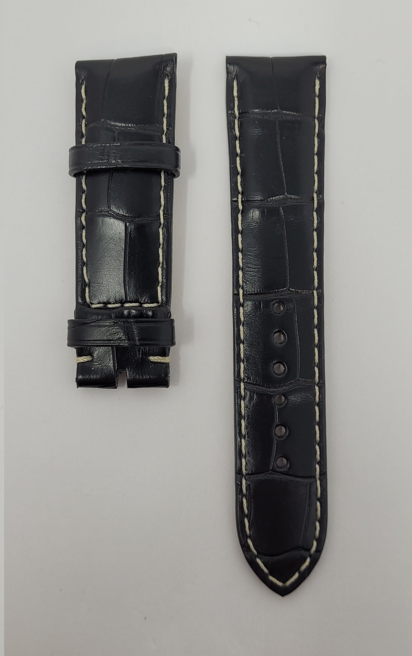 Breitling Schwarzes ALLIGATORLEDERARMBAND 20mm 1014P