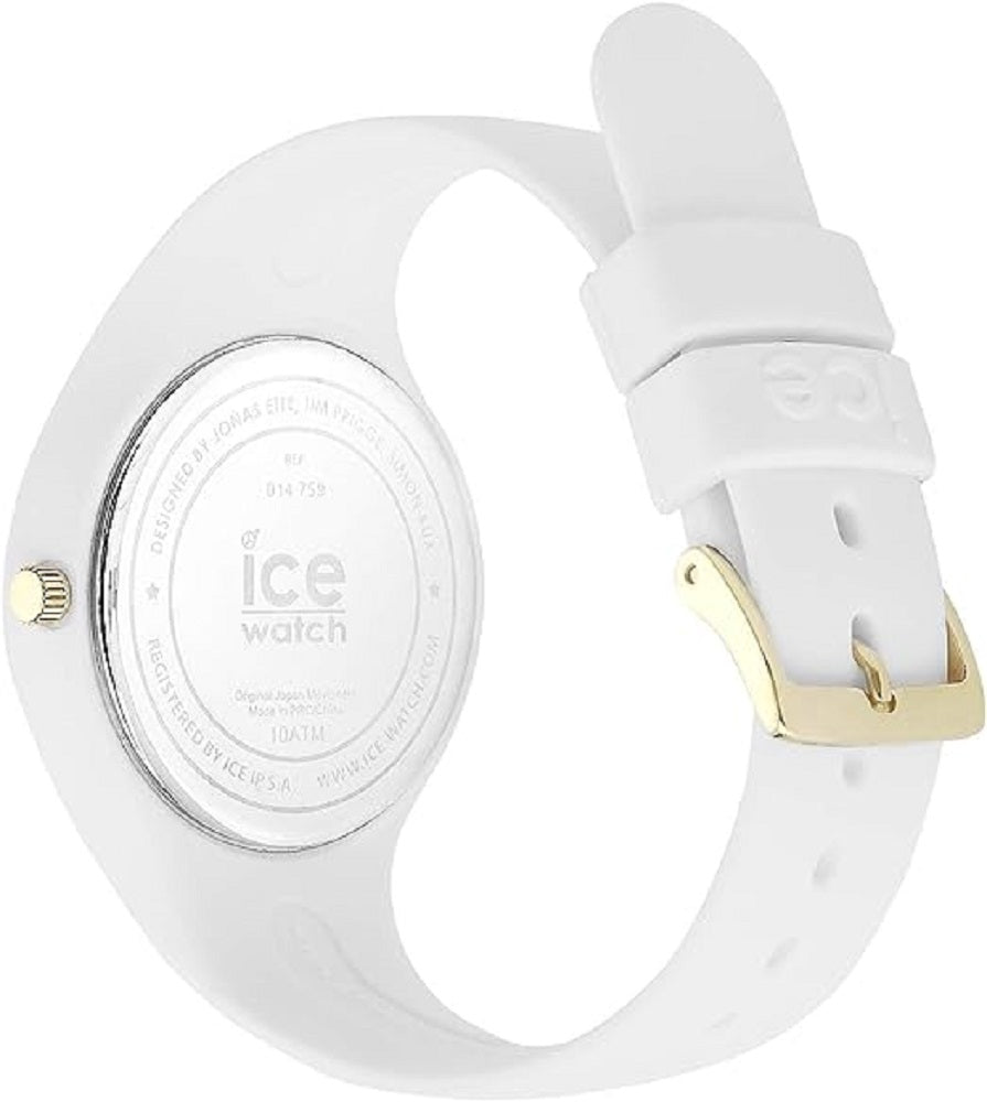 Ice-Watch - ICE glam White Gold Numbers - Weiße DamenUhr mit Silikonarmband