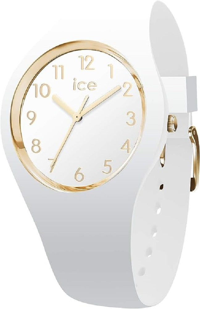 Ice-Watch - ICE glam White Gold Numbers - Weiße DamenUhr mit Silikonarmband