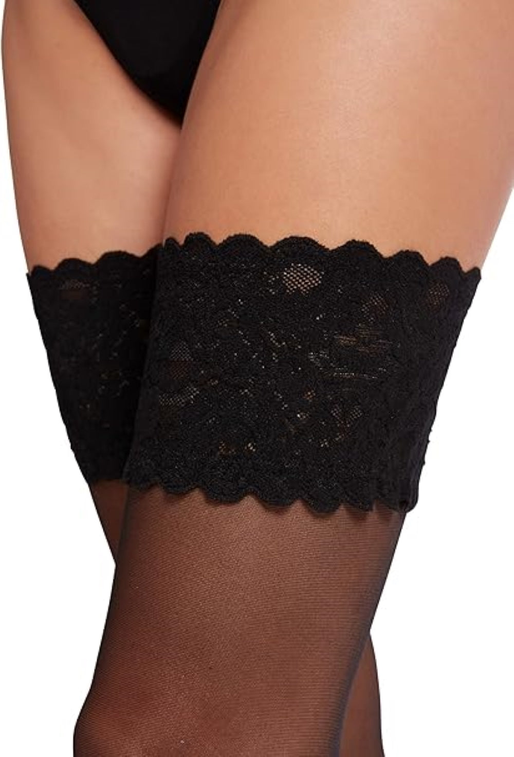 Wolford Damen Satin Touch 20 Stay-Up Strumpfhose, 20 DEN, Schwarz