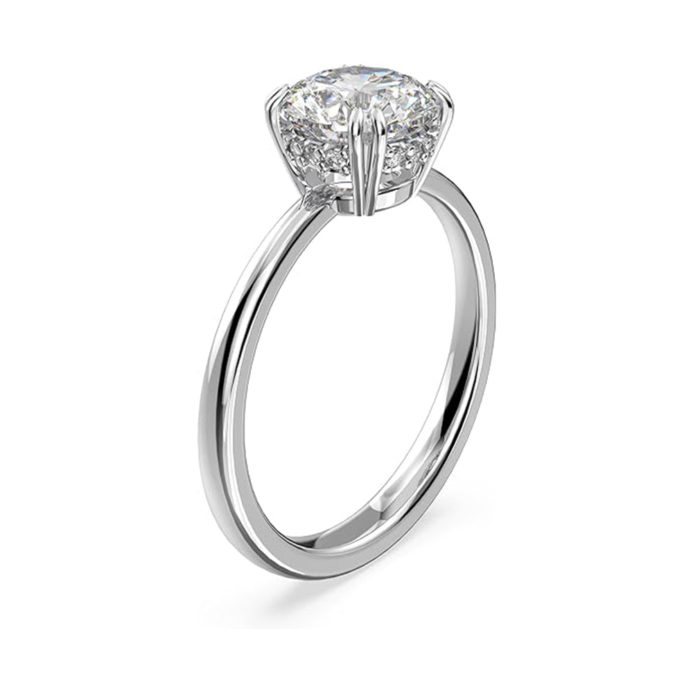 Constella Cocktailring von Swarovski - Weiß, Rhodiniert (Ringgröße: 50)