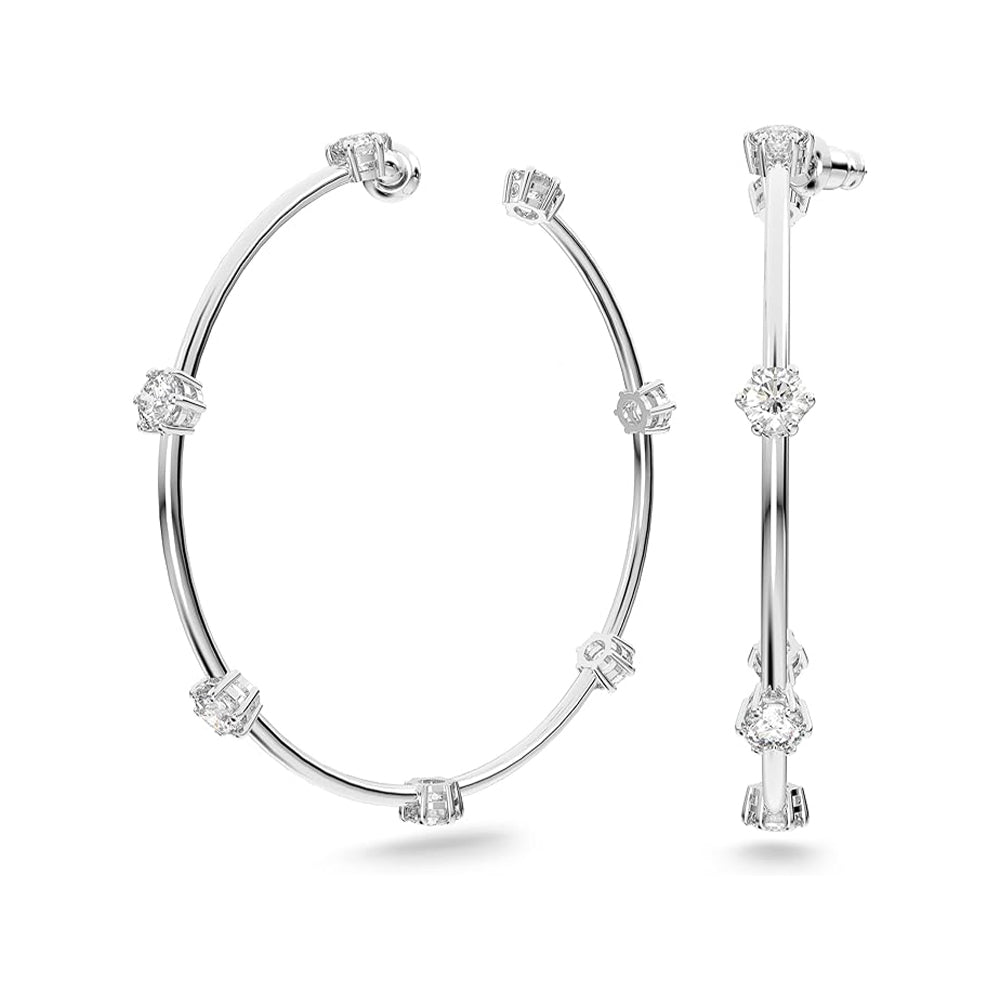 Constella Kreolen von Swarovski - Weiß, Rhodiniert