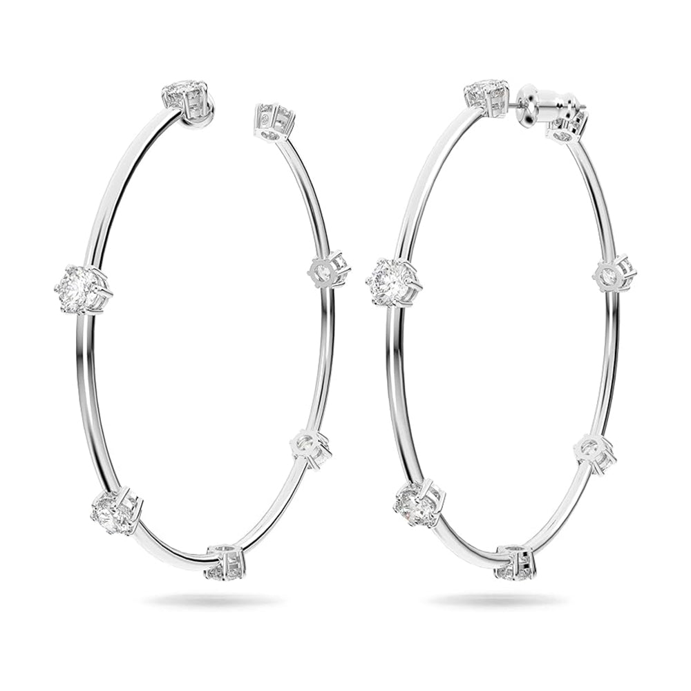 Constella Kreolen von Swarovski - Weiß, Rhodiniert