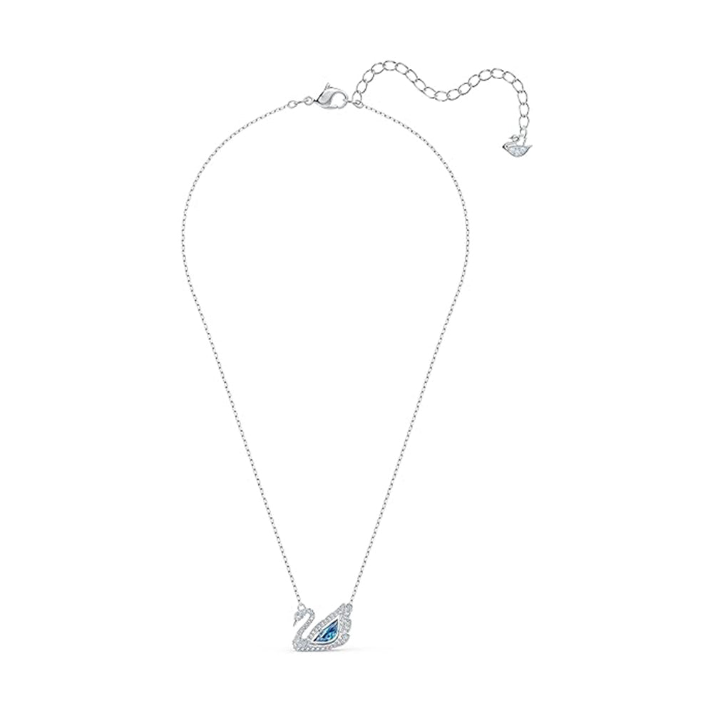 Dancing Swan Halskette Schwan von Swarovski - Blau, Rhodiniert