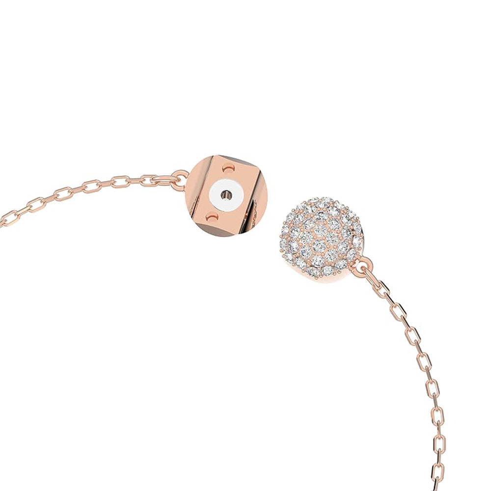 Dazzling Swan Armband Magnetischer Verschluss, Schwan von Swarovski - Rosa, Roségold-Legierungsschicht (Größe: S)