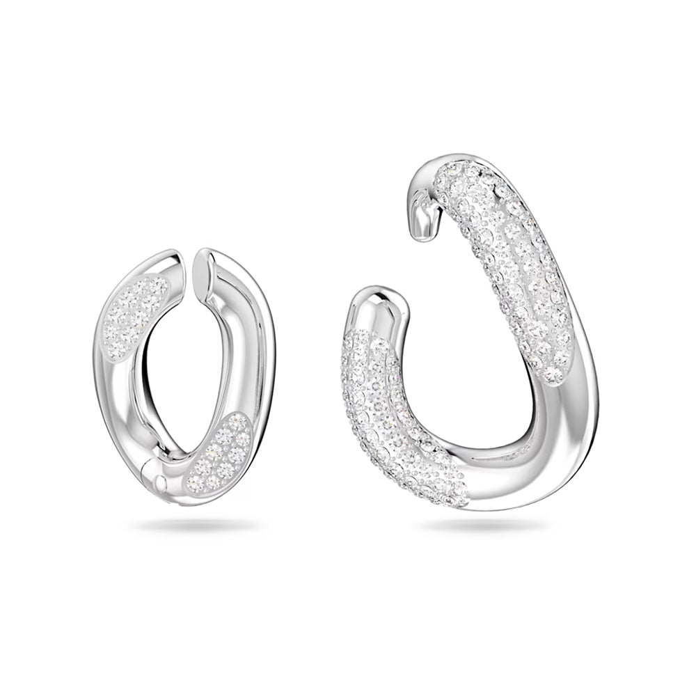 Dextera Ohrspange Set von Swarovski - Weiß, Rhodiniert