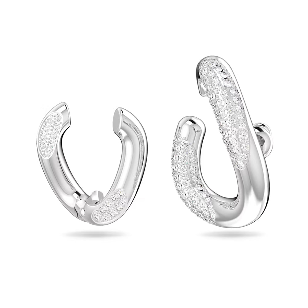 Dextera Ohrspange Set von Swarovski - Weiß, Rhodiniert