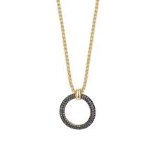 Esprit Damen Kette Edelstahl Gold Peribess black