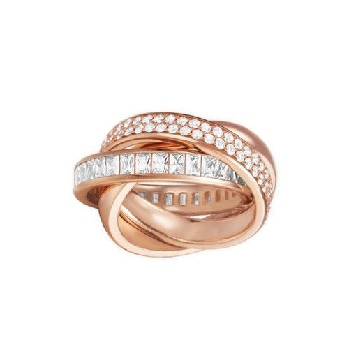 Esprit Damen Ring Edelstahl Rosé Tridelia Zirkonia