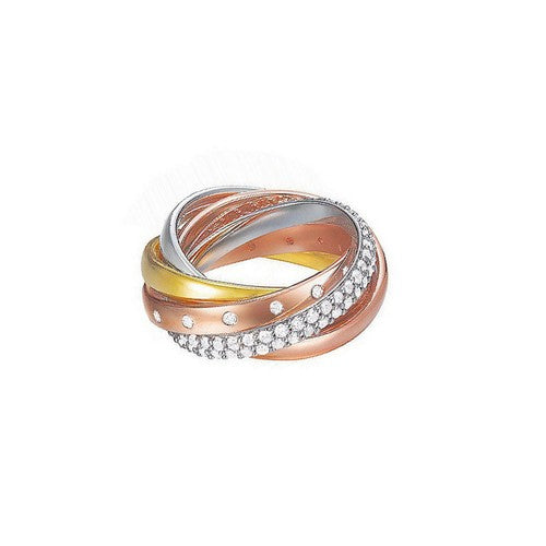 Esprit Damen Ring Messing Silber Rosé Gold Tricolor Magnifica Trio