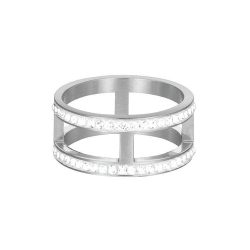 Esprit Damen Ring Edelstahl Silber JW50218 Zirkonia