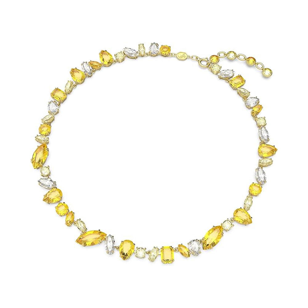 Gema Halskette von Swarovski - Gelb, Goldlegierungsschicht