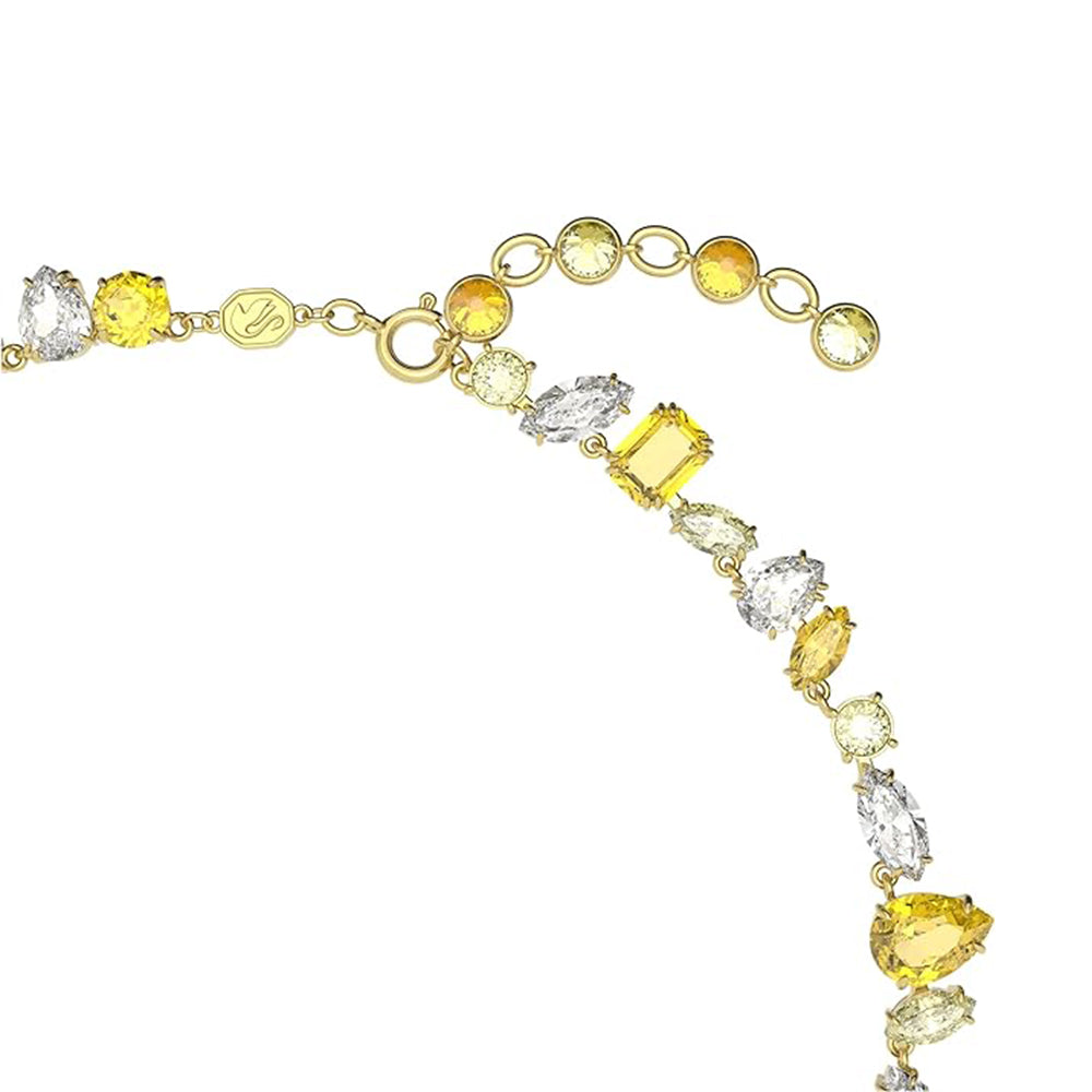 Gema Halskette von Swarovski - Gelb, Goldlegierungsschicht