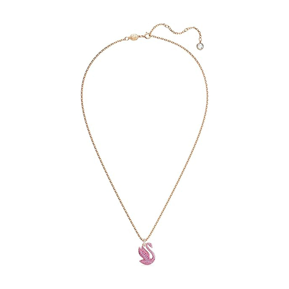 Iconic Swan Anhänger von Swarovski - Rosa, Roségold-Legierungsschicht