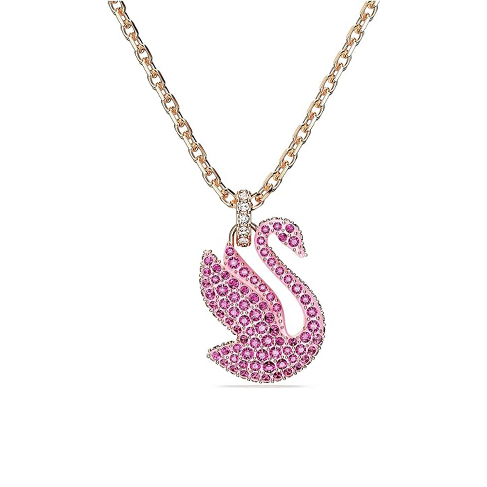 Iconic Swan Anhänger von Swarovski - Rosa, Roségold-Legierungsschicht