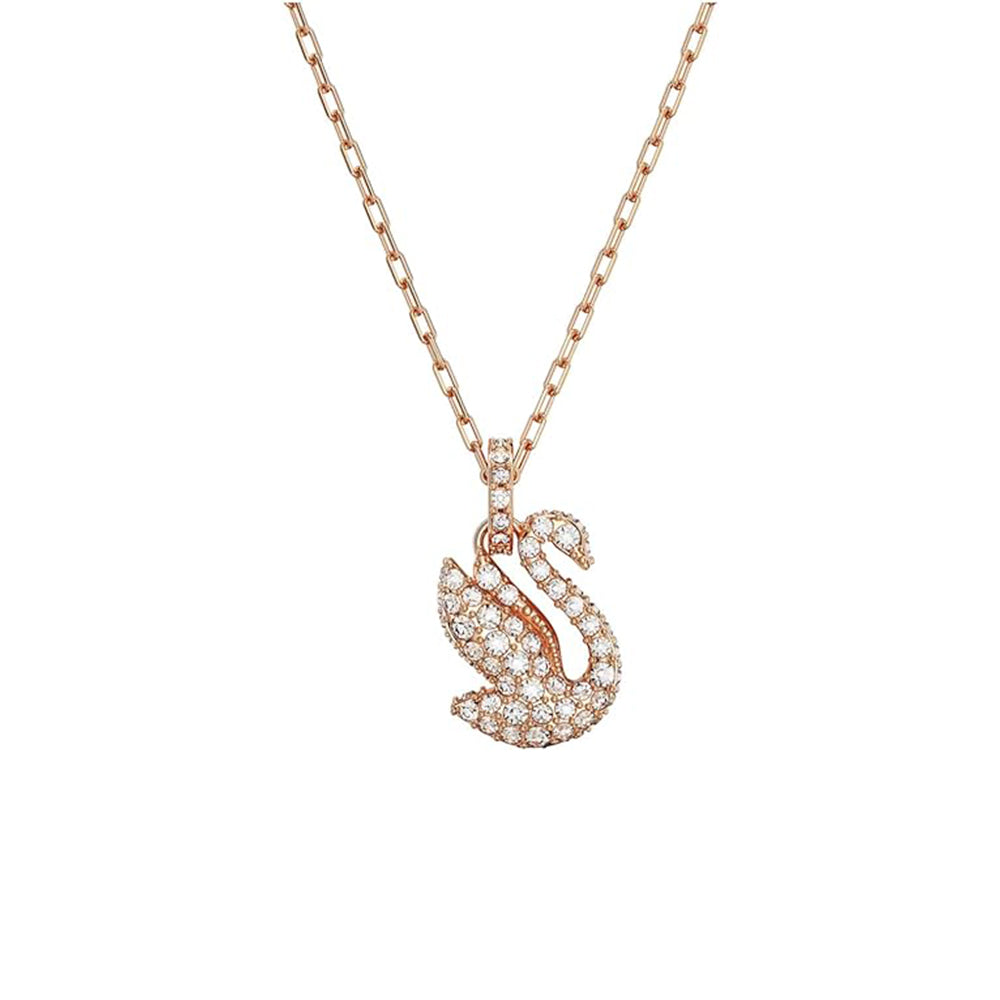 Iconic Swan Anhänger von Swarovski - Weiß, Roségold-Legierungsschicht