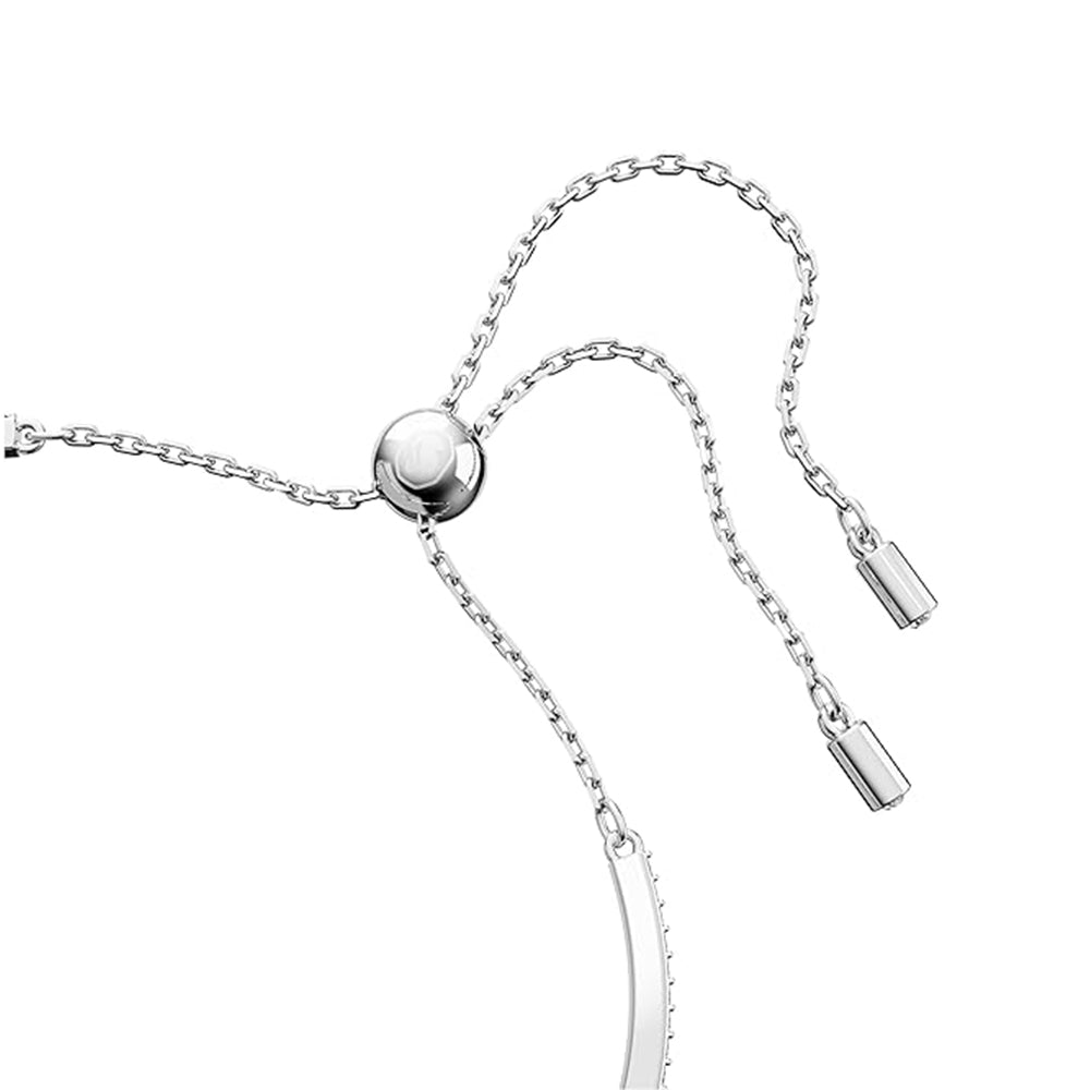 Iconic Swan Armreif von Swarovski - Weiß, Rhodiniert