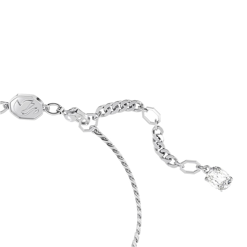Matrix Armband Herz von Swarovski - Weiß, Rhodiniert
