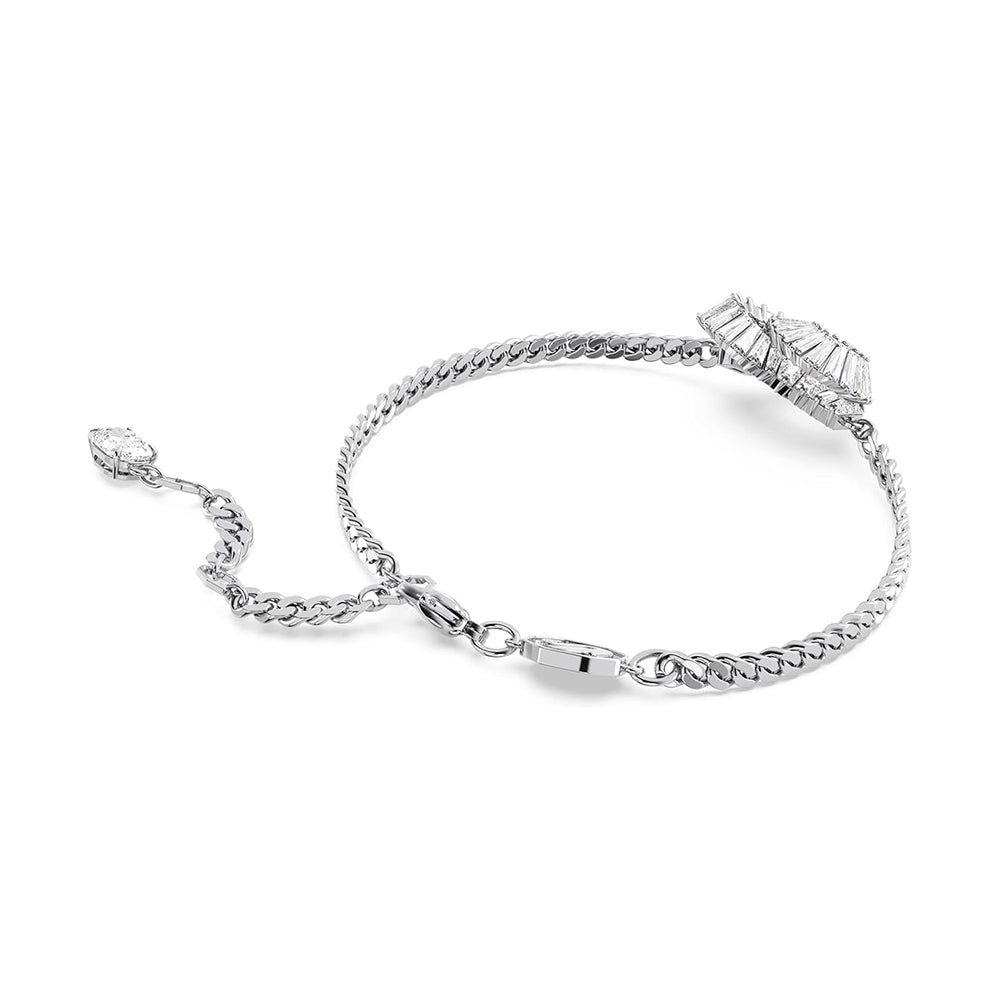 Matrix Armband Herz von Swarovski - Weiß, Rhodiniert