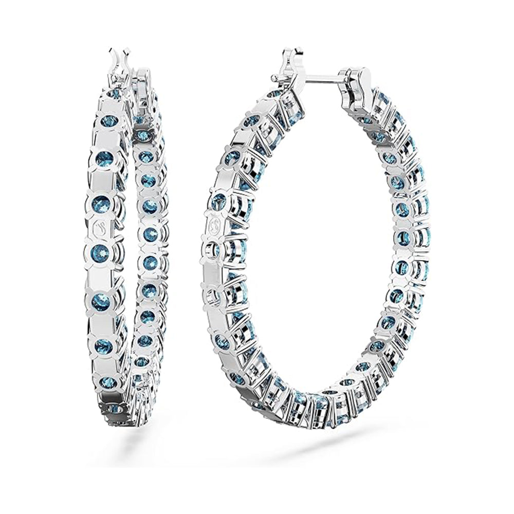 Matrix Kreolen von Swarovski - Blau, Rhodiniert