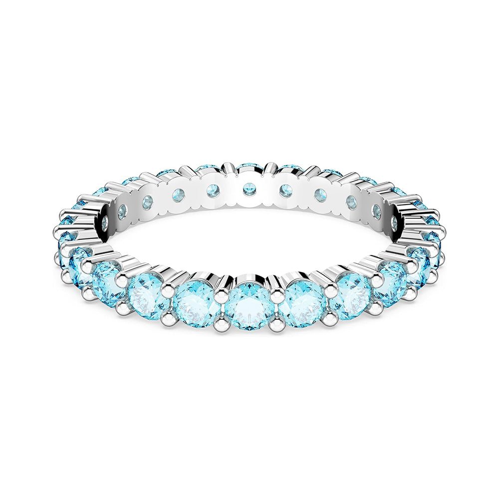 Matrix Ring von Swarovski - Blau, Rhodiniert