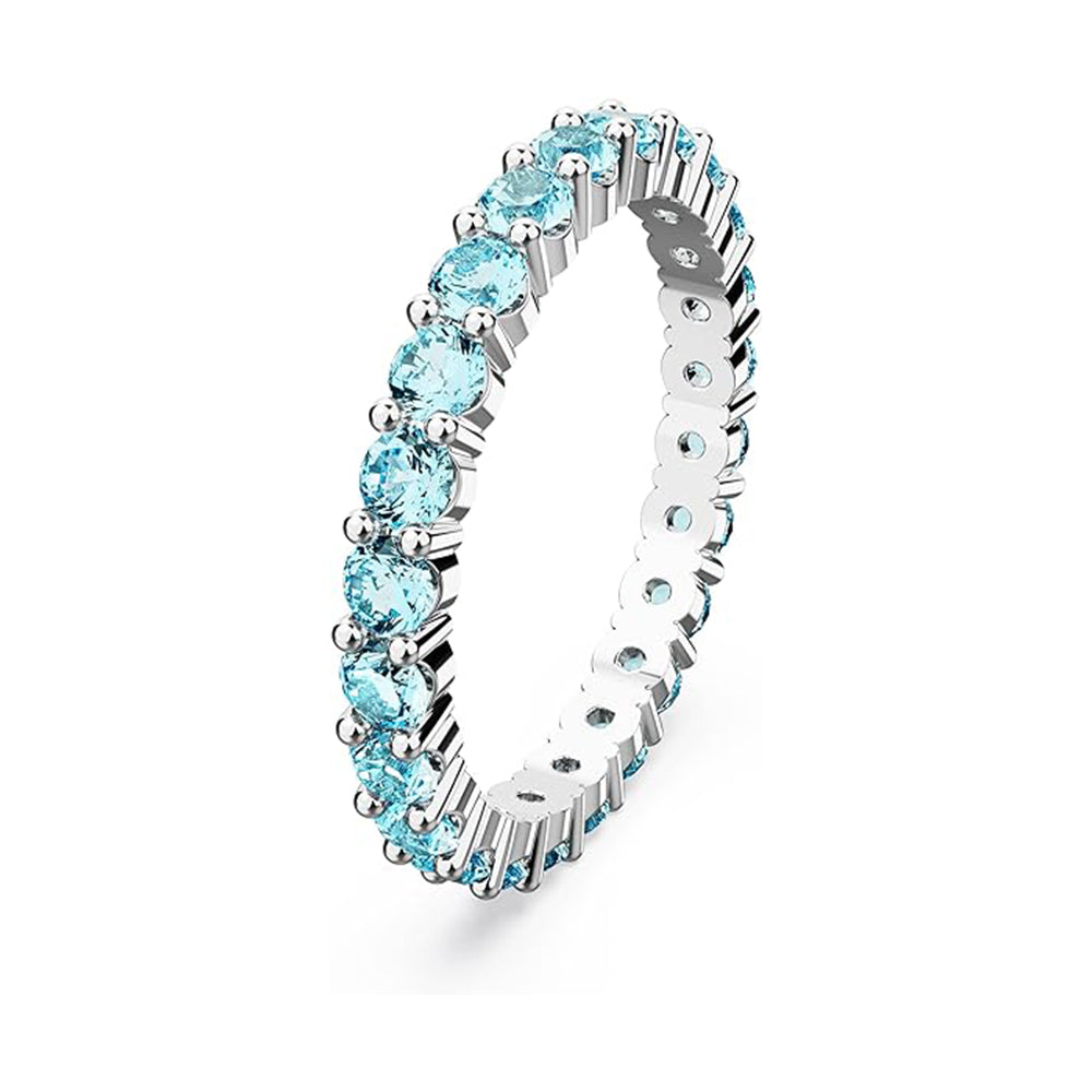 Matrix Ring von Swarovski - Blau, Rhodiniert