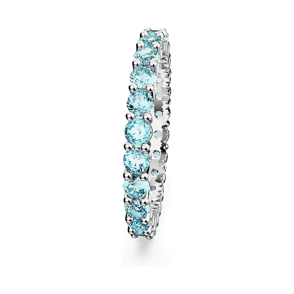 Matrix Ring von Swarovski - Blau, Rhodiniert