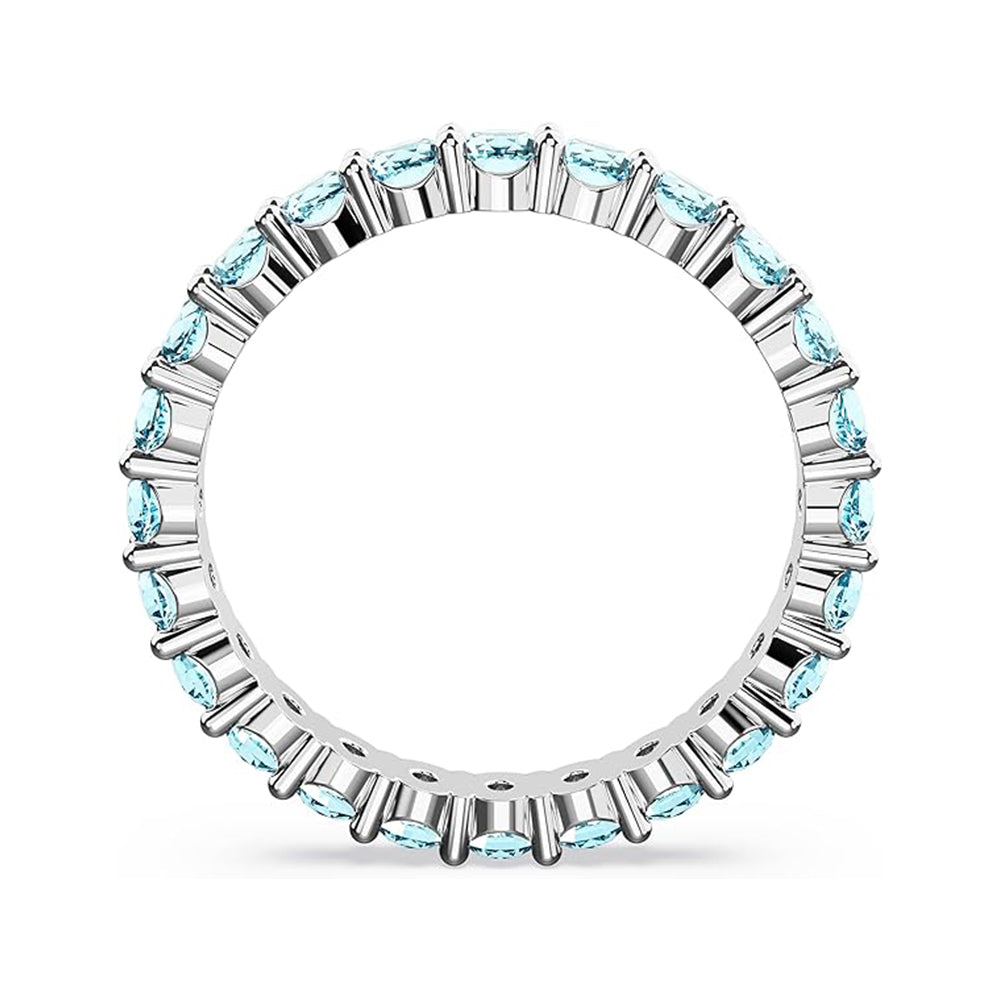 Matrix Ring von Swarovski - Blau, Rhodiniert