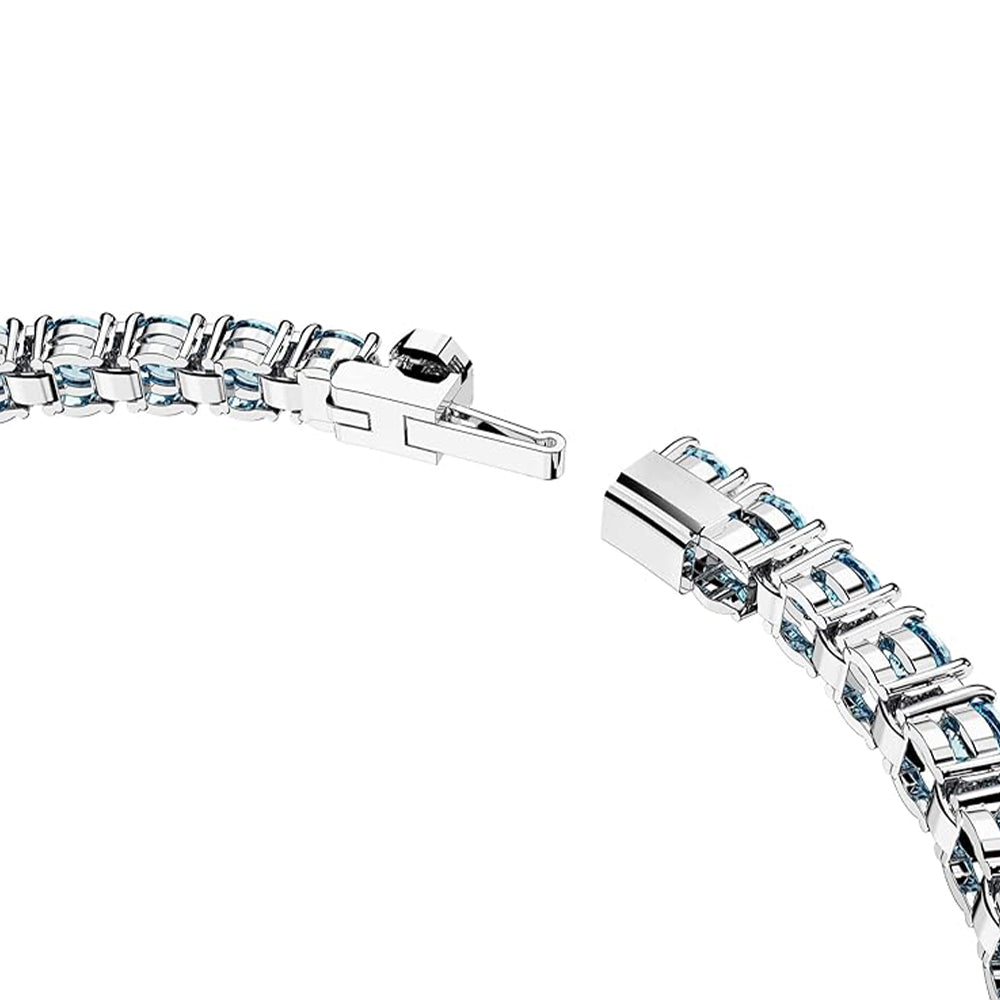 Matrix Tennis Armband von Swarovski - Blau, Rhodiniert (Größe: L)