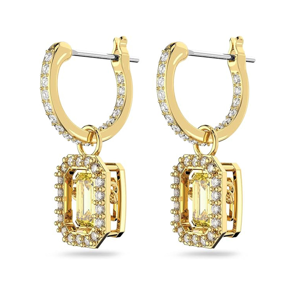Millenia Drop-Ohrhänger von Swarovski - Gelb, Goldlegierungsschicht
