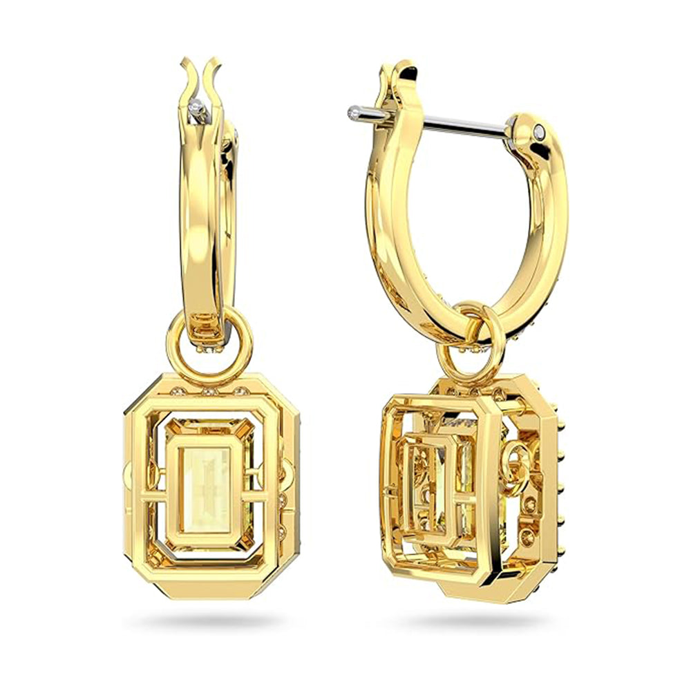 Millenia Drop-Ohrhänger von Swarovski - Gelb, Goldlegierungsschicht