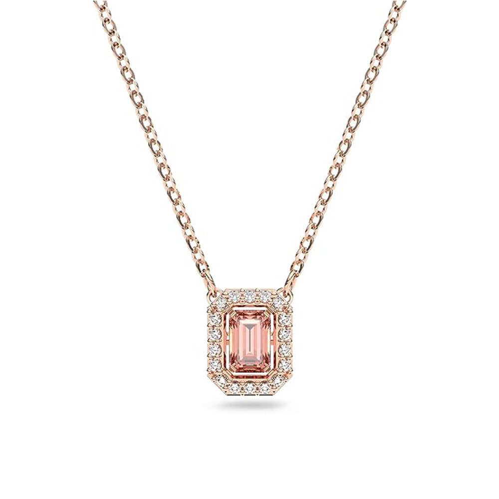 Millenia Halskette Oktagon-Schliff von Swarovski - Rosa, Roségold-Legierungsschicht
