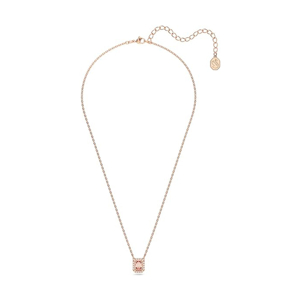 Millenia Halskette Oktagon-Schliff von Swarovski - Rosa, Roségold-Legierungsschicht