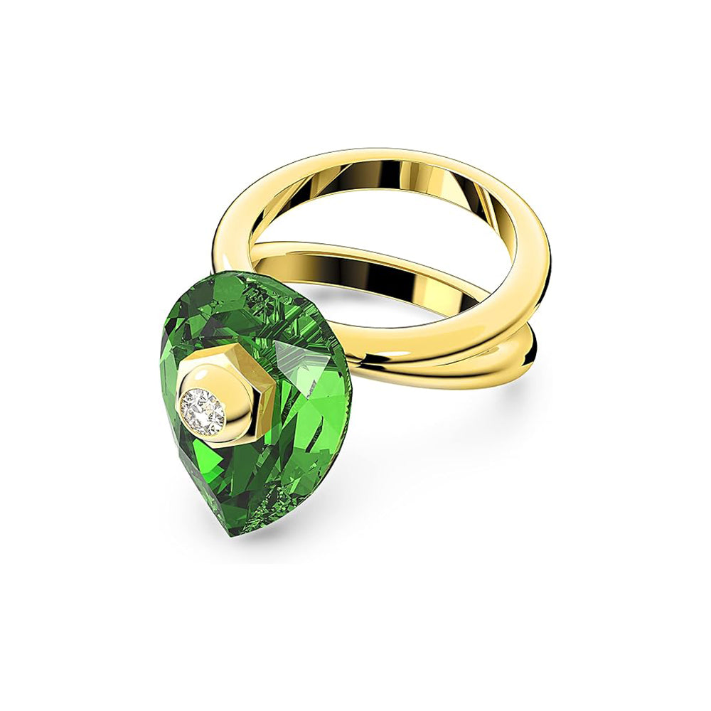 Numina Ring Tropfenschliff von Swarovski - Grün, Goldlegierungsschicht (Ringgröße: 55)