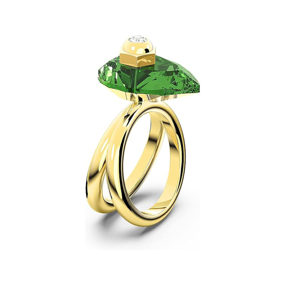 Numina Ring Tropfenschliff von Swarovski - Grün, Goldlegierungsschicht (Ringgröße: 55)
