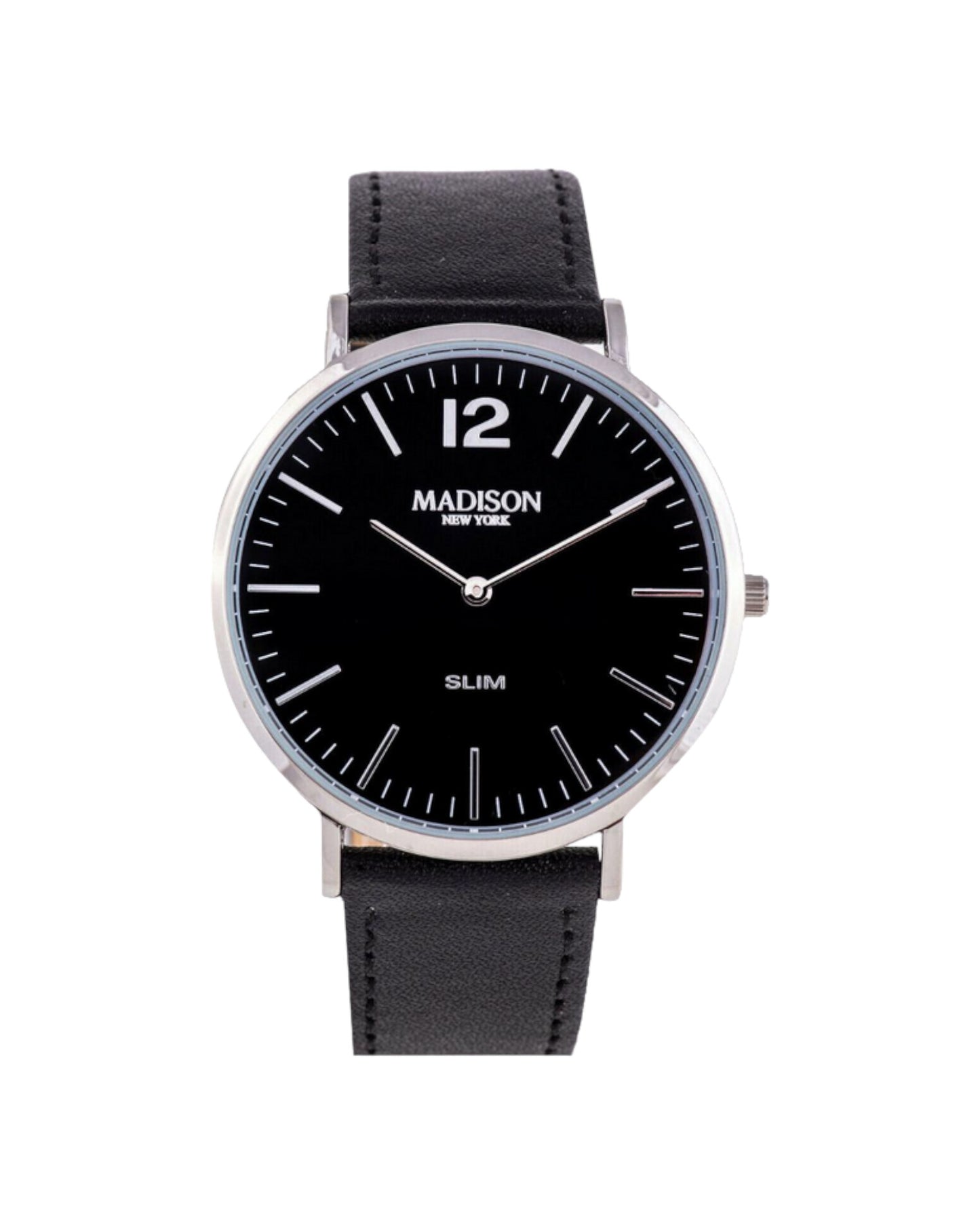 Madison New York Herren Armbanduhr Slim Silber/Schwarz  G4741ZC13