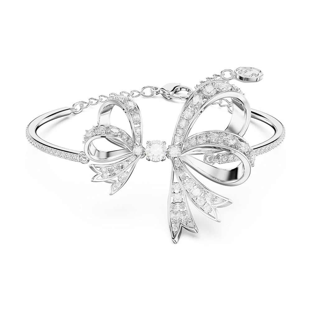 Volta Armreif von Swarovski - Weiß, Rhodiniert