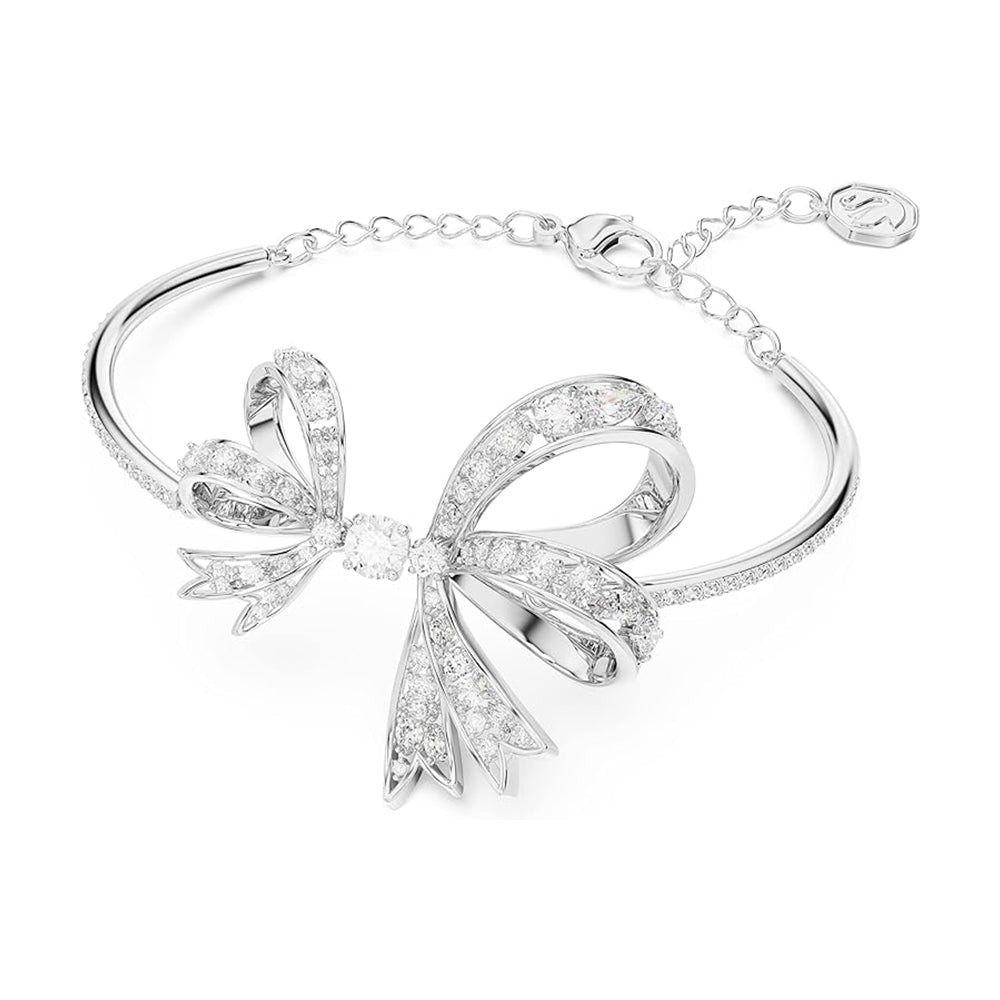 Volta Armreif von Swarovski - Weiß, Rhodiniert