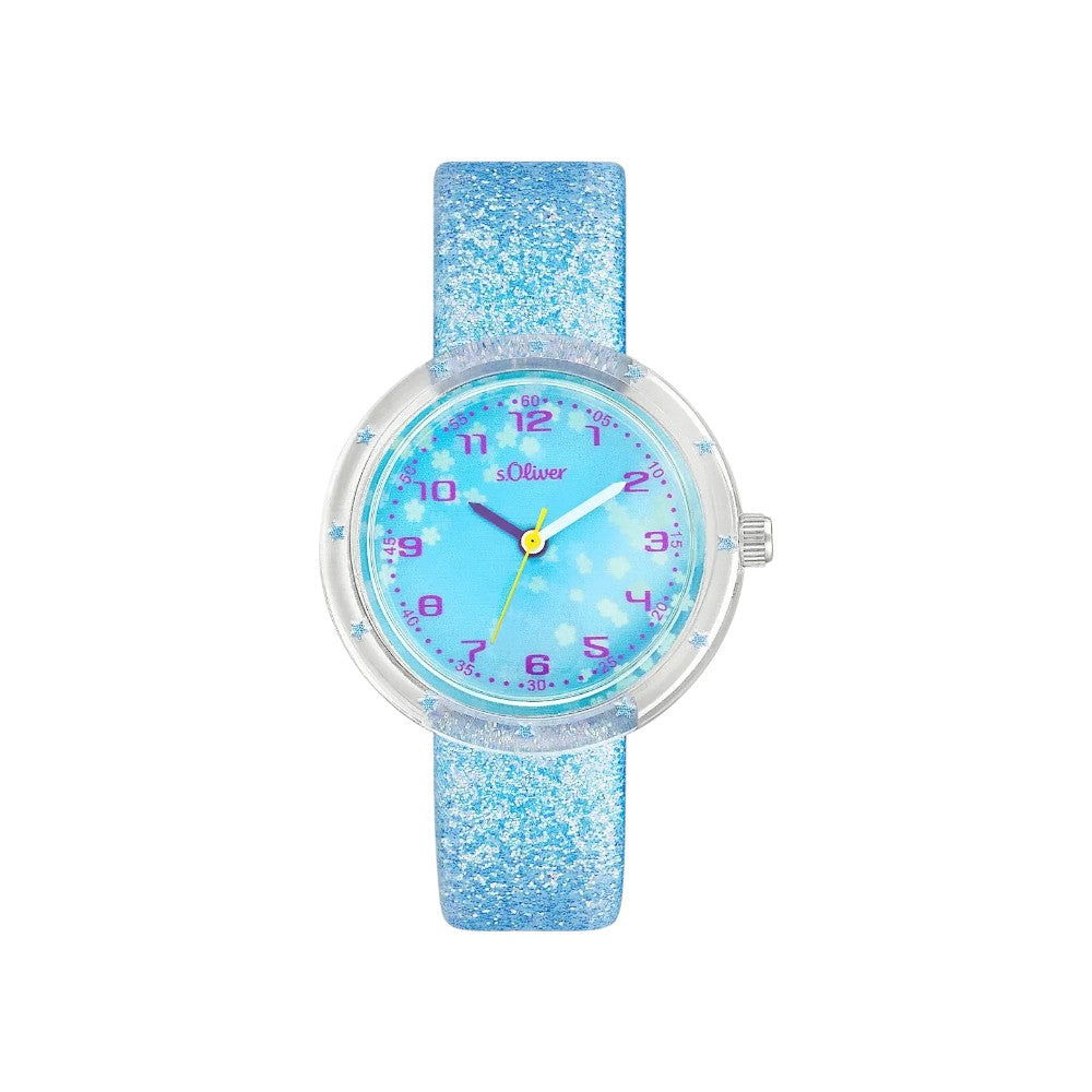 s.Oliver Armbanduhr mit Kunstlederband in Glitzeroptik