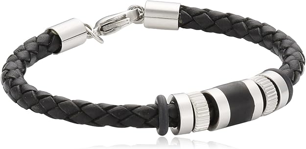 s.Oliver Armband Edelstahl Leder