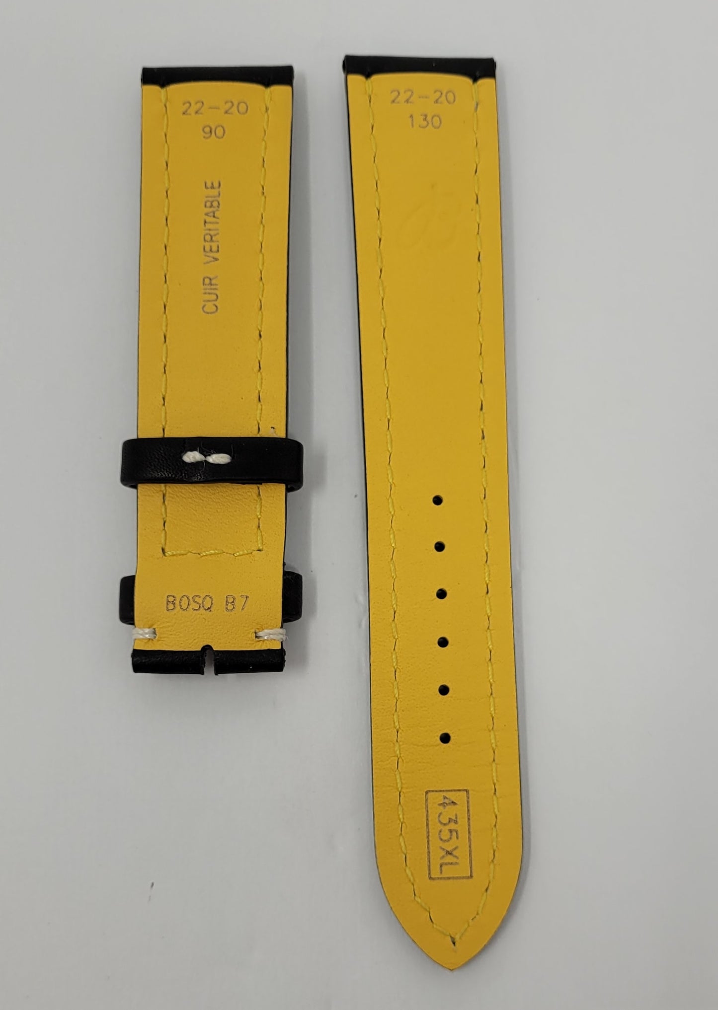 Breitling SCHWARZES NOVONAPPA KALBSLEDERARMBAND - 22 MM 435XL