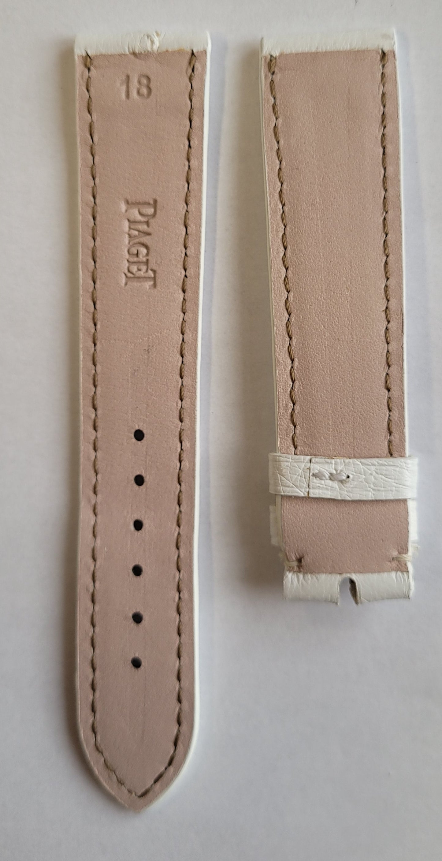Piaget Straussenleder Weiß G1P6RAEU 18mm