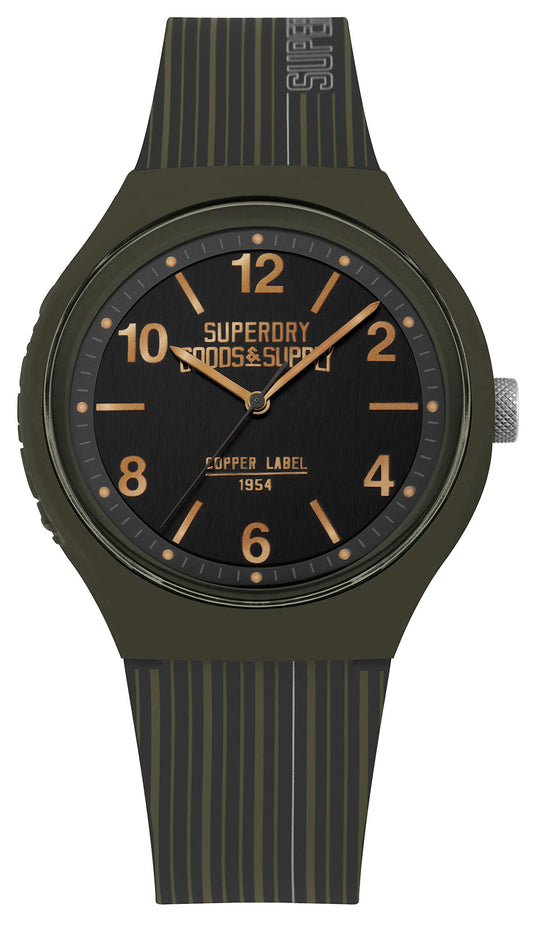 Superdry Herren Analog Quarz Uhr mit Silikon Armband SYG252N