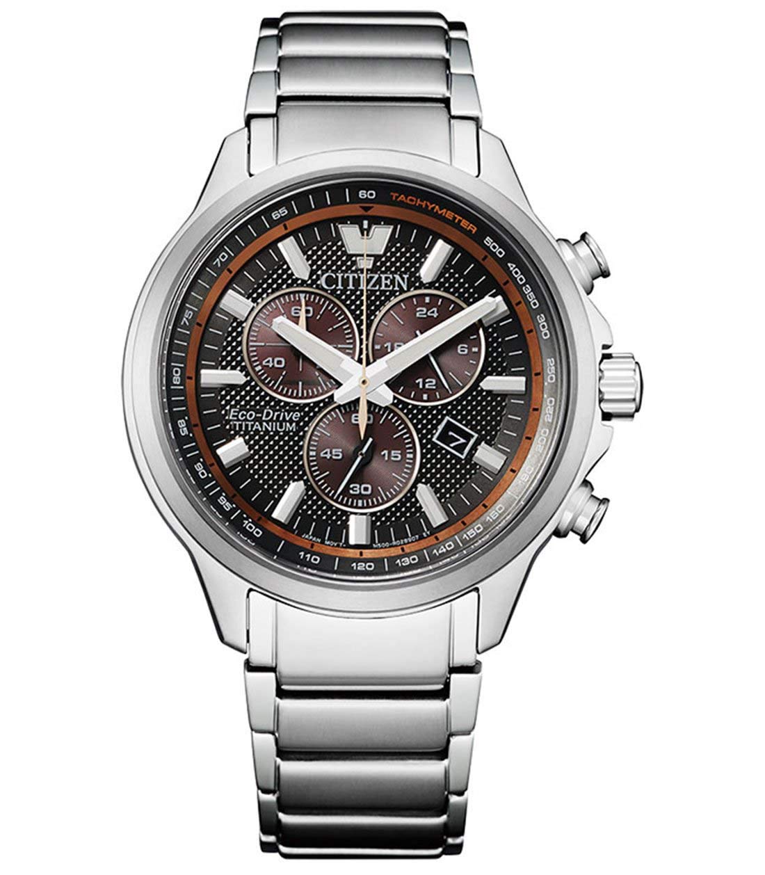 Citizen Herren Analog Eco-Drive Uhr mit Super Titanium Armband AT2470-85H