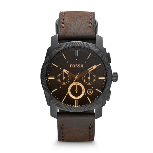 Fossil Herren Chronograph Quarz Uhr mit Leder Armband FS4656