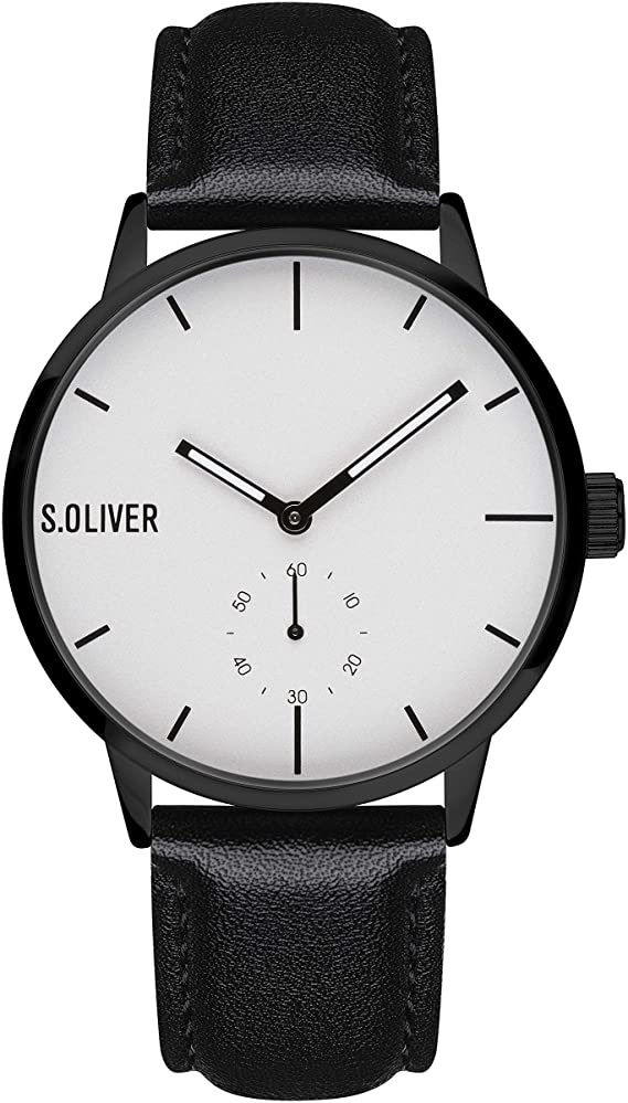 s.Oliver SO-4180-LQ Herren Analog Quarz Uhr mit Kunstleder Armband