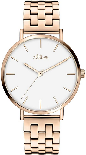 s.Oliver Damen Analog Quarz Uhr mit Edelstahl Armband SO-3966-MQ