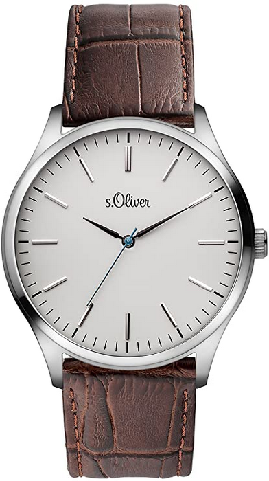 s.Oliver Herren Quarz Uhr mit Leder Armband SO-3171-LQ