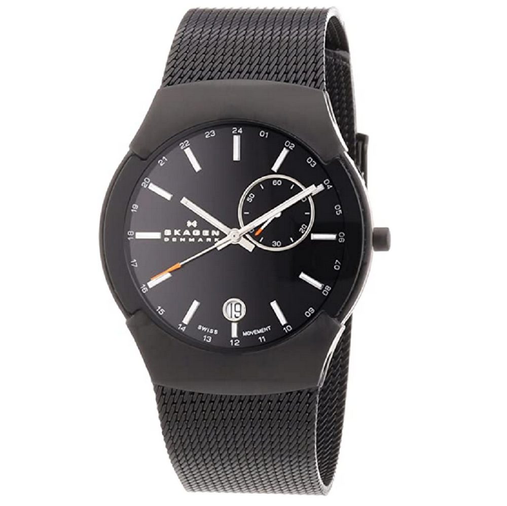 Skagen Herren Armbanduhr Analog Quarz Edelstahl beschichtet 983XLBB