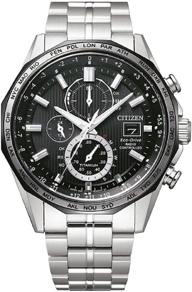 Citizen Herren Chronograph Funkuhr Super Titanium AT8218-81E